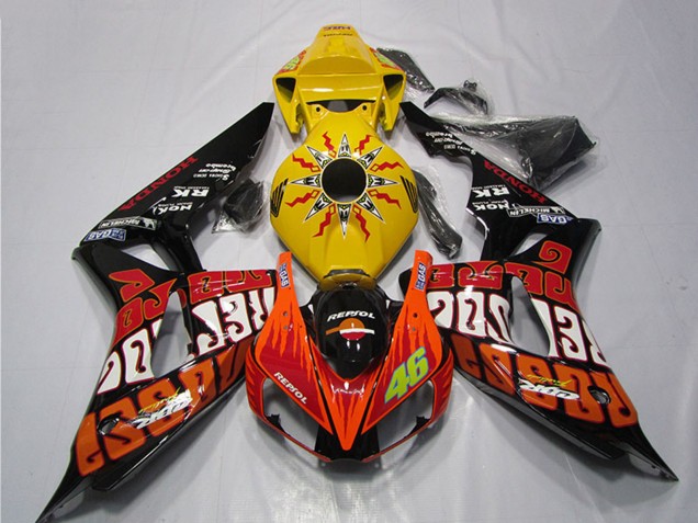 Carene Moto Honda CBR1000RR 2006-2007 - Giallo Arancia Nero Lucido Rossi Repsol 46