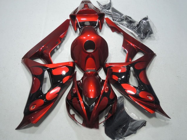 Carene Moto Honda CBR1000RR 2006-2007 - Rosso Nero Lucido Fiamma