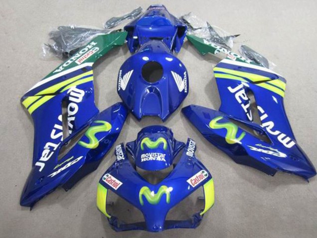 Carene Moto Honda CBR1000RR 2004-2005 - Blu Verde Giallo MoviStar Castrol
