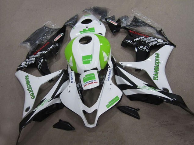 Carene Moto Honda CBR1000RR 2004-2005 - Bianco Verde Nero Lucido Hannspree