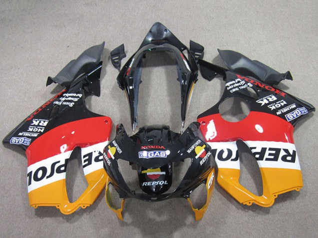 Carene Moto Honda CBR600 F4 1999-2000 - Arancia Bianco Rosso Nero Lucido Repsol