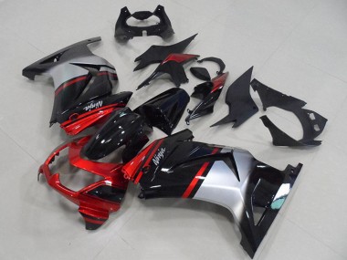 Carene Moto Kawasaki ZX250R 2008-2012 - Rosso Argento Nero Lucido