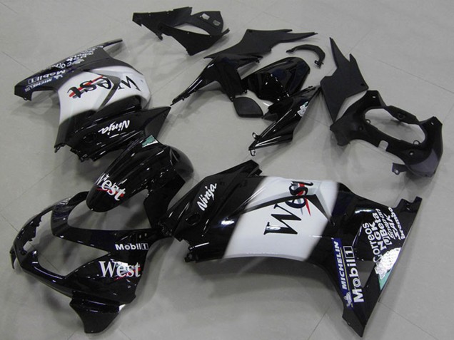 Carene Moto Kawasaki ZX250R 2008-2012 - Nero Lucido Bianco West