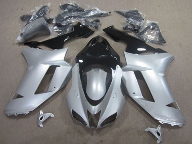 Carene Moto Kawasaki ZX6R 2007-2008 - Argento Nero
