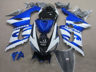 Carene Moto Kawasaki ZX6R 2005-2006 - Blu Bianco Nero