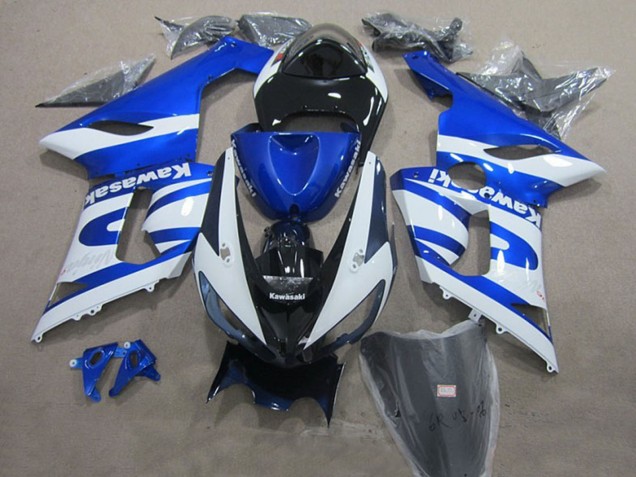 Carene Moto Kawasaki ZX6R 2005-2006 - Blu Bianco Nero