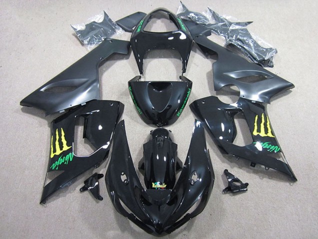 Carena Moto Kawasaki ZX6R 2005-2006 - Nero Lucido Giallo Mostro