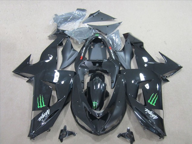 Carene Moto Kawasaki ZX10R 2006-2007 - Nero Lucido Verde Mostro