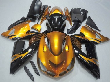Carena Moto Kawasaki ZX14R ZZR1400 2006-2011 - Oro Nero Lucido