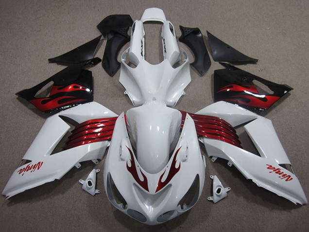 Carene Moto Kawasaki ZX14R ZZR1400 2006-2011 - Bianco Rosso Nero