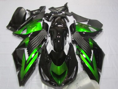Carene Moto Kawasaki ZX14R ZZR1400 2006-2011 - Nero Lucido Verde Banda