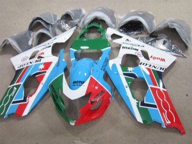 Carene Moto Suzuki GSXR 600 2001-2003 - Bianco Blu Verde Rosso Motul