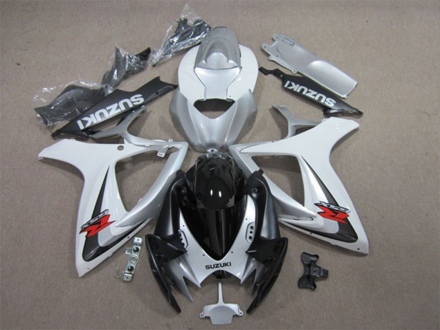 Carene Moto Suzuki GSXR 600 2006-2007 - Bianco Argento Nero Lucido Rosso