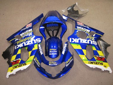 Carene Moto Suzuki GSXR 1000 2000-2002 - Blu Giallo Bianco Telefumica MoviStar