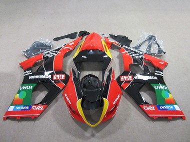 Carene Moto Suzuki GSXR 1000 2003-2004 - Rosso Giallo Verde Nero