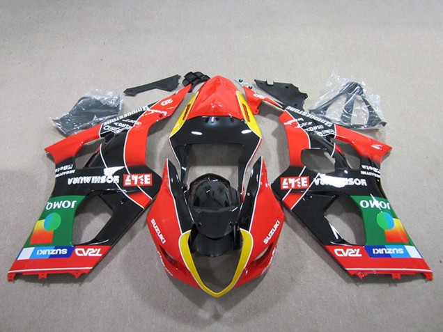 Carene Moto Suzuki GSXR 1000 2003-2004 - Rosso Giallo Verde Nero