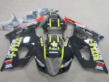 Carene Moto Suzuki GSXR 1000 2003-2004 - Nero Lucido Rosso Giallo Rizla