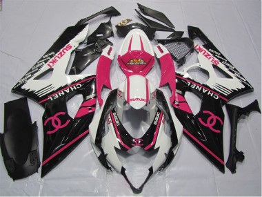 Carene Moto Suzuki GSXR 1000 2005-2006 - Bianco Rosa Nero Chanel