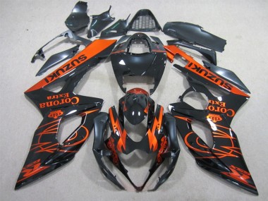 Carene Moto Suzuki GSXR 1000 2005-2006 - Nero Lucido Arancia Corona Extra