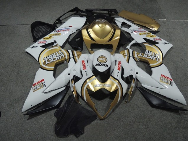 Carene Moto Suzuki GSXR 1000 2005-2006 - Bianco Oro Lucky Strike Motul