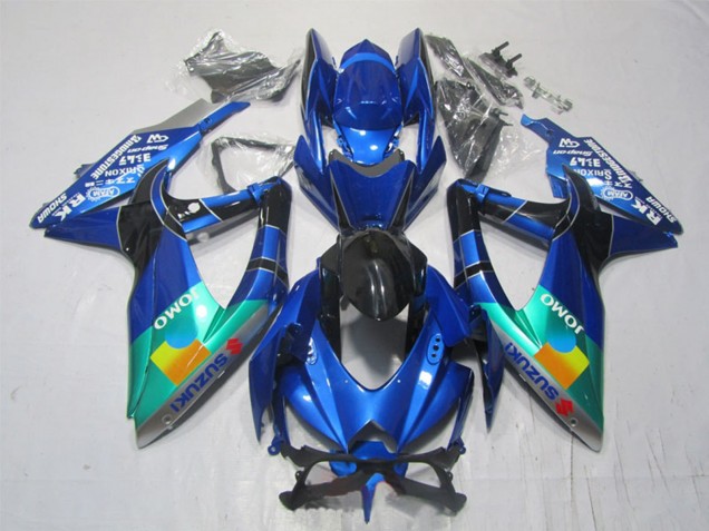 Carene Moto Suzuki GSXR 1000 2007-2008 - Blu Verde Nero JOMO