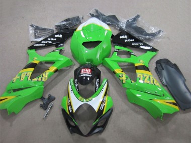 Carene Moto Suzuki GSXR 1000 2007-2008 - Verde Bianco Giallo Nero Rizla Q8 Oils