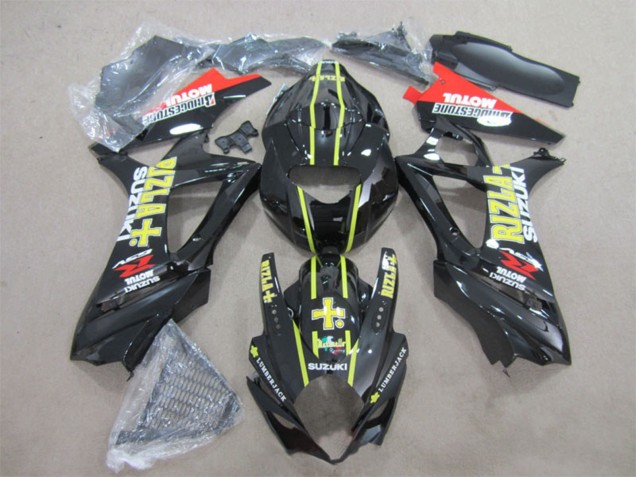 Carene Moto Suzuki GSXR 1000 2007-2008 - Nero Lucido Giallo Rosso Rizla