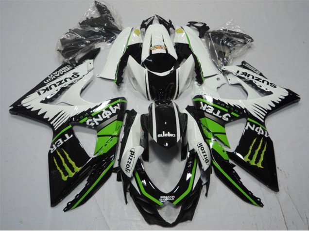 Carene Moto Suzuki GSXR 1000 2009-2016 - Bianco Verde Mostro Nero Pizzoli