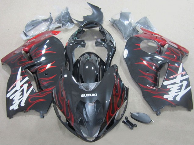 Carene Moto Suzuki GSXR 1300 Hayabusa 1996-2007 - Nero Rosso Fiamma