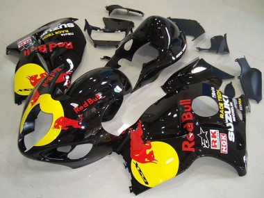 Carene Moto Suzuki GSXR 1300 Hayabusa 1996-2007 - Nero Lucido Giallo Red Bull