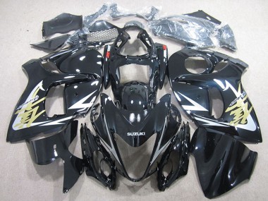 Carene Moto Suzuki GSXR 1300 Hayabusa 2008-2020 - Nero Lucido Bianco Oro Decal