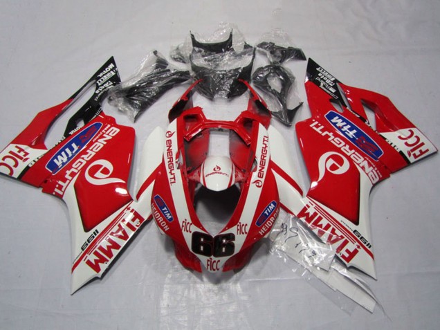 Carene Moto Ducati 1199 2011-2014 - Bianco Rosso Fiamm Ficc