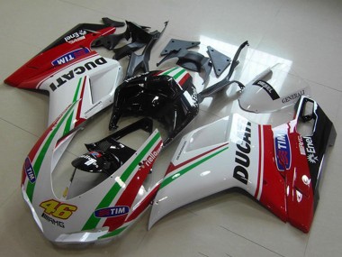 Carene Moto Ducati 1098 2007-2014 - Rosso Bianco Nero Verde Tim 46