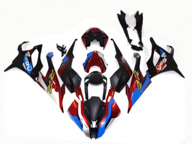 Carene Moto BMW S1000RR 2019-2022 - Nero Blu Rosso Oro Stile di Corsa