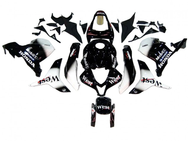 Carene Moto Honda CBR600RR 2009-2012 - Nero Lucido Bianco West