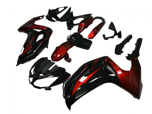 Carene Moto Kawasaki EX650 2012-2016 - Rosso Nero Lucido