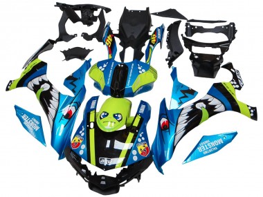 Carene Moto Yamaha YZF R1 2015-2019 - Blu Verde Nero Squalo