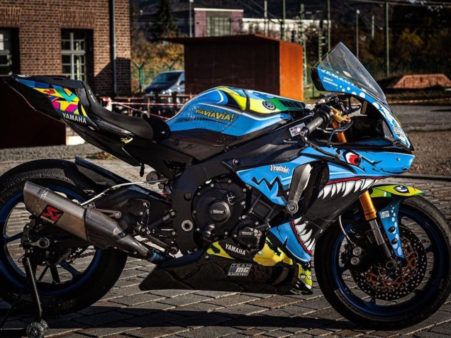 Carene Moto Yamaha YZF R1 2015-2019 - Blu Giallo Squalo