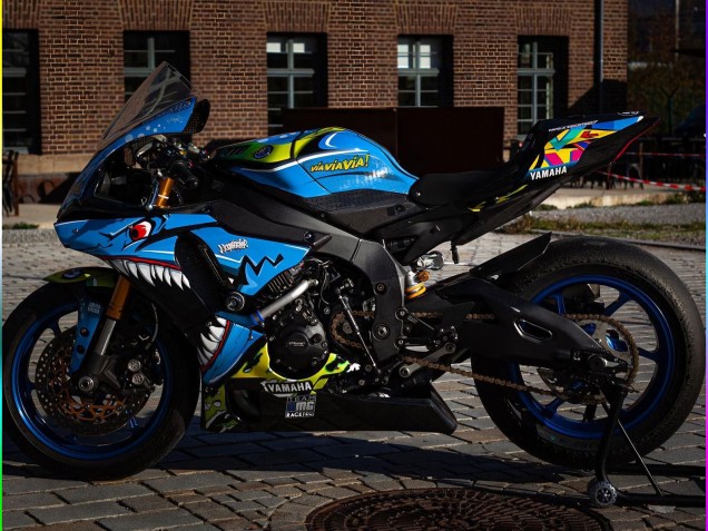 Carene Moto Yamaha YZF R1 2015-2019 - Blu Giallo Squalo