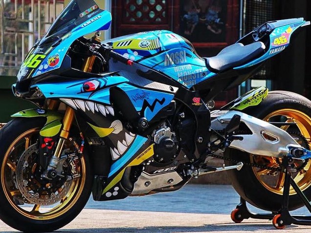 Carene Moto Yamaha YZF R1 2015-2019 - Blu Giallo Squalo