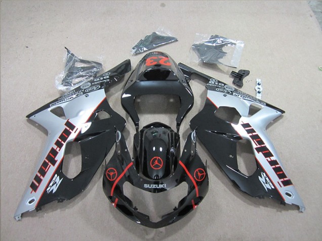 Nero Argento Carene GSXR 600 K1 K2 K3 2001-2003 Nero Argento Carene GSXR 600 K1 K2 K3 2001-2003