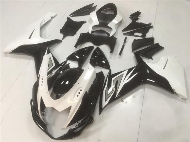 Nero Bianco ABS Plastica & Carena GSXR 600 / 750 K11 2011-2024 Nero Bianco ABS Plastica & Carena GSXR 600 / 750 K11 2011-2024