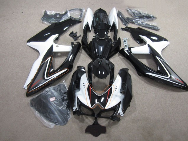Nero Bianco ABS Plastica & Carene GSXR 600 K8 2008-2010 Nero Bianco ABS Plastica & Carene GSXR 600 K8 2008-2010