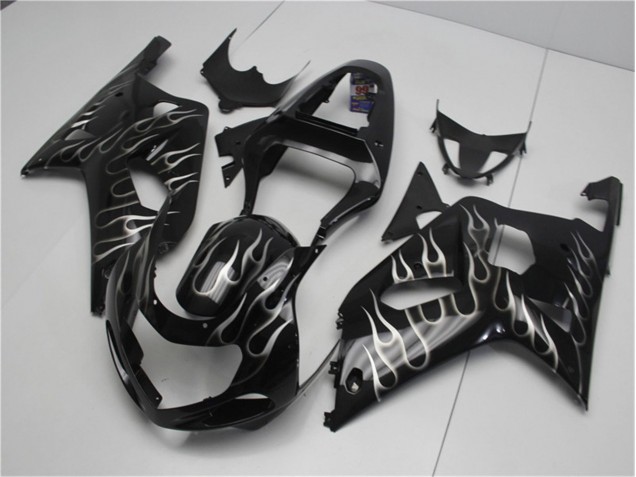 Nero Bianco Fiamma Carene GSXR 600 / 750 K1 K2 K3 2001-2003 Nero Bianco Fiamma Carene GSXR 600 / 750 K1 K2 K3 2001-2003