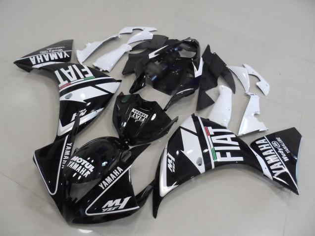 Nero Bianco Fiat ABS Plastica & Carena R1 2012-2014 Nero Bianco Fiat ABS Plastica & Carena R1 2012-2014