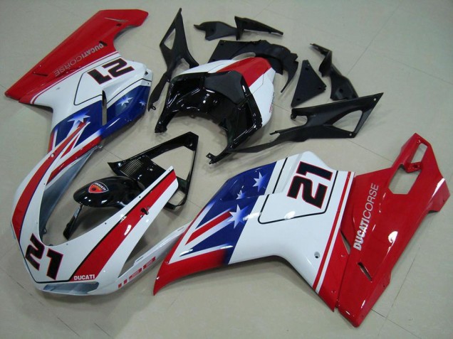 Nero Bianco Rosso 21 Carene Ducati 848 1098 1198 2007-2014 Nero Bianco Rosso 21 Carene Ducati 848 1098 1198 2007-2014