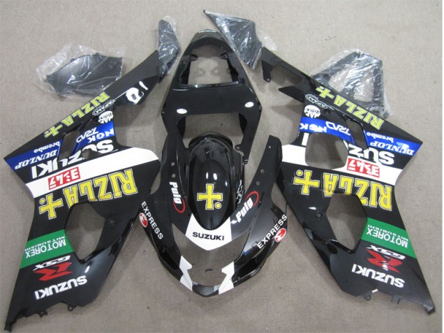 Nero Giallo Rizla ABS Plastica & Carena GSXR 600 K4 2004-2005 Nero Giallo Rizla ABS Plastica & Carena GSXR 600 K4 2004-2005