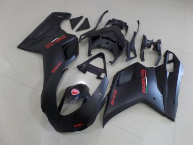 Nero Opaco Rosso Adesivo Carene Ducati 848 1098 1198 2007-2014