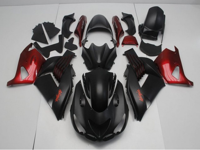Nero Opaco & Rosso Carene ZX14R ZZR 1400 2006-2011 Nero Opaco & Rosso Carene ZX14R ZZR 1400 2006-2011