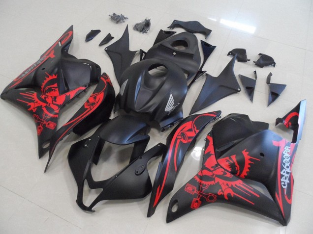 Nero Opaco con Rosso Cranio Carene CBR 600 RR 2009-2012 Nero Opaco con Rosso Cranio Carene CBR 600 RR 2009-2012